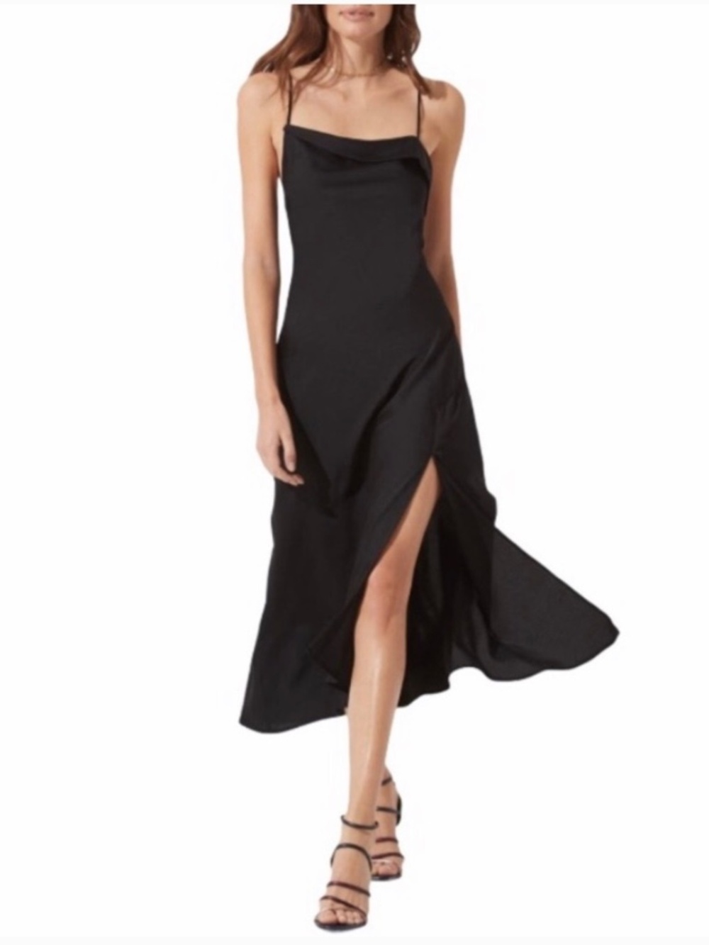ASTR asymmetrical Cowl Slip Midi Dress